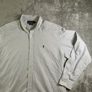 Ralph Lauren Golf Button Down Shirt Plaid Long Sleeve Cotton XL